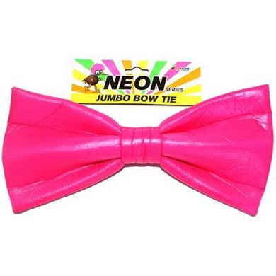 Pink Neon Jumbo Bow Tie - The Base Warehouse