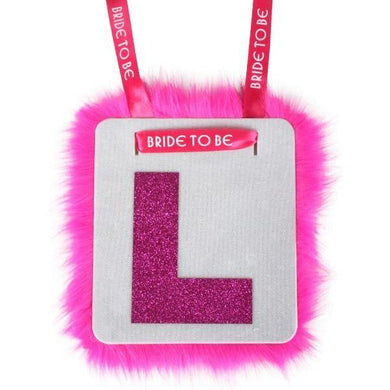 L Plate with Fluff and Ribbon - The Base Warehouse