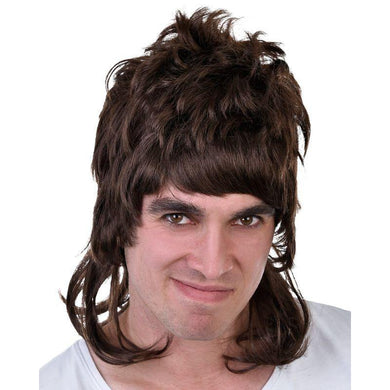 Brown Dazza Mullet Wig - The Base Warehouse