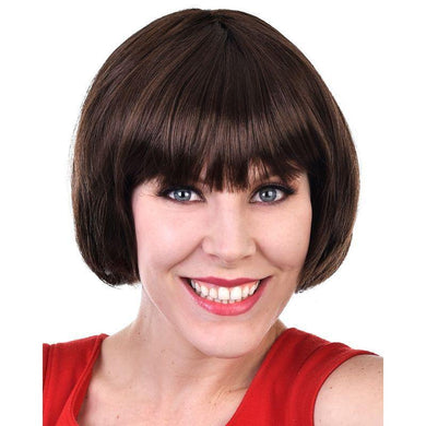 Brown Peige Bob Wig with Fringe - The Base Warehouse