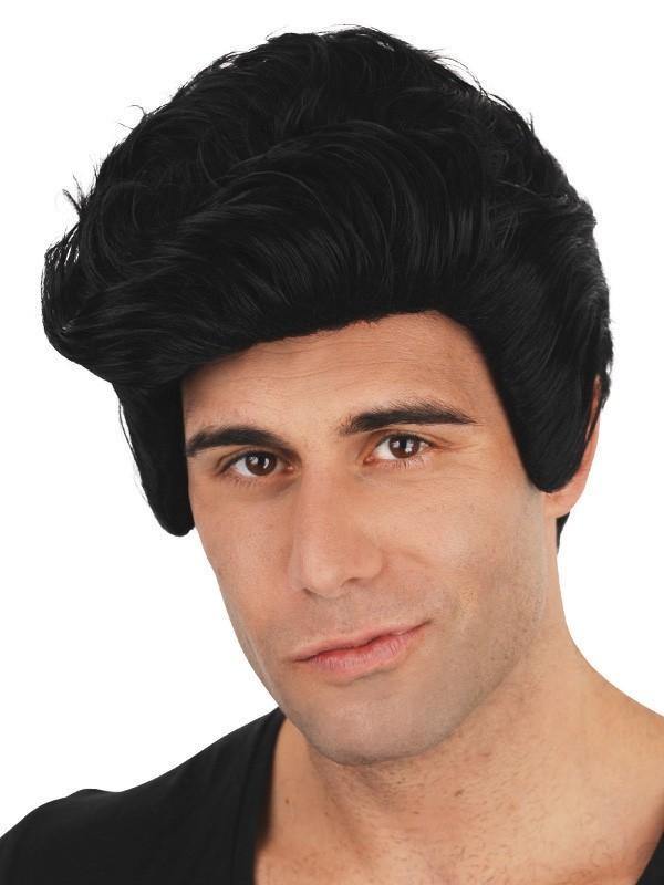 Mens The Danny Black Wig with Sideburns - The Base Warehouse