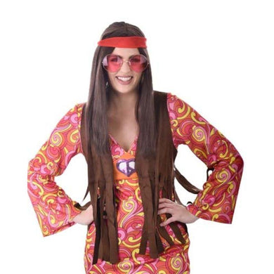 Brown Hippie Woman Wig - The Base Warehouse