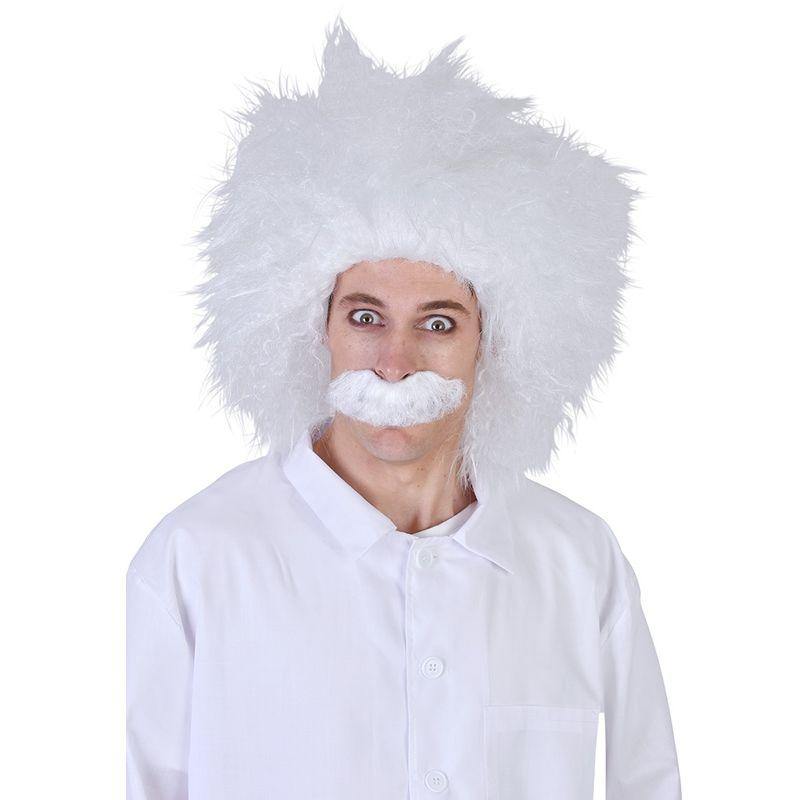 White Emmett Wig with Moustache - The Base Warehouse