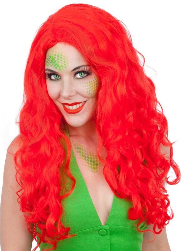 Womens Bright Red Mermaid Wig - The Base Warehouse