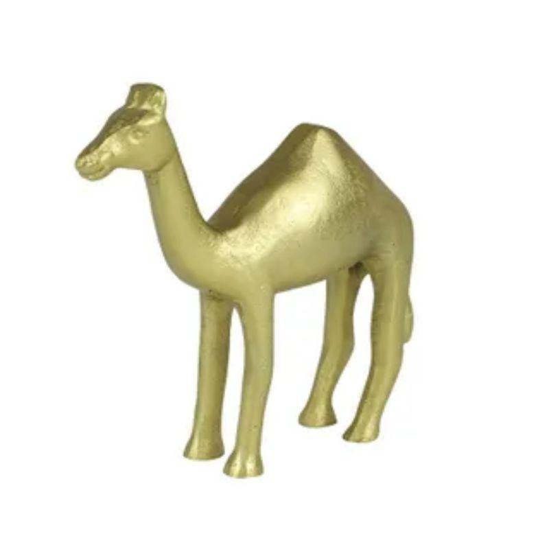 Gold Cyril Camel Metal Sculpture - 13cm x 14cm - The Base Warehouse