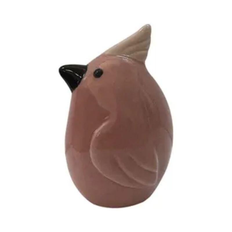 Pink Cockatoo Ceramic Sculpture - 8cm x 13cm - The Base Warehouse