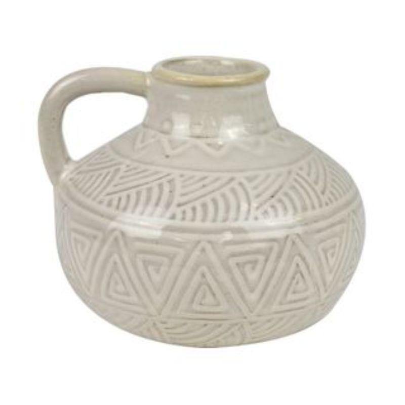 Natural Dami Ceramic Vase - 12.5cm x 10.5cm - The Base Warehouse