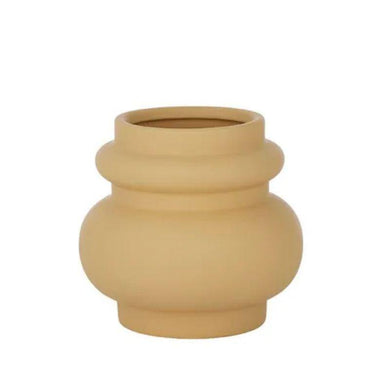 Gita Mustard Ceramic Pot - 16cm x 15cm - The Base Warehouse