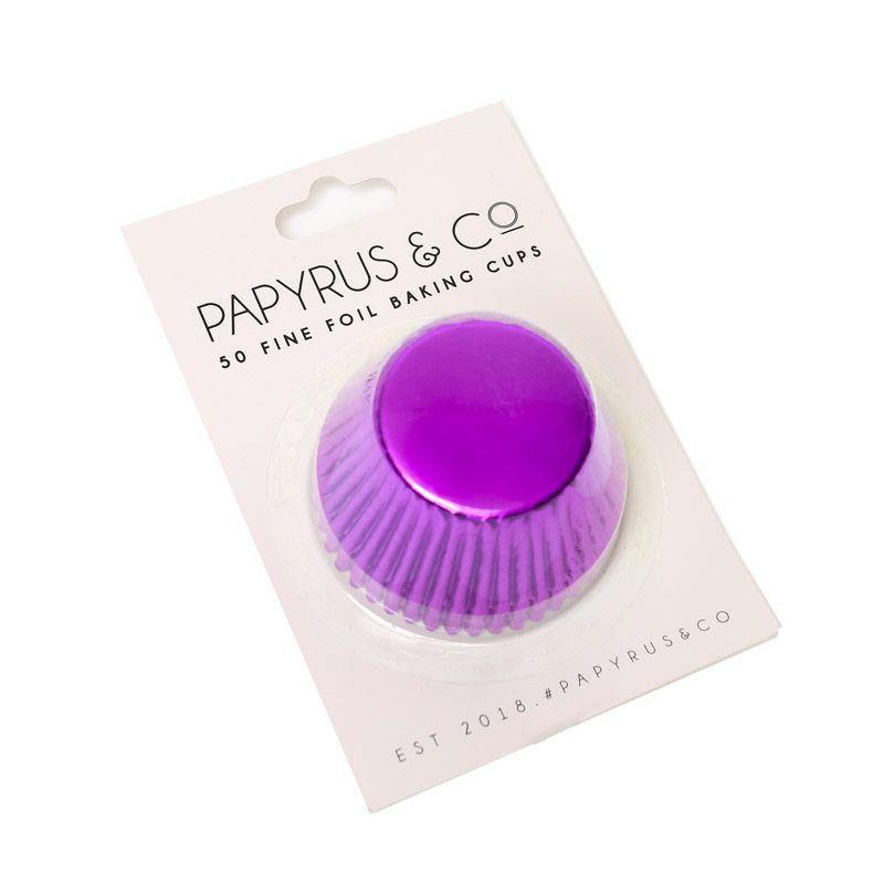 50 Pack Purple Foil Baking Cups - 44mm - The Base Warehouse
