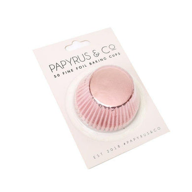 50 Pack Pastel Pink Foil Baking Cups - 44mm - The Base Warehouse