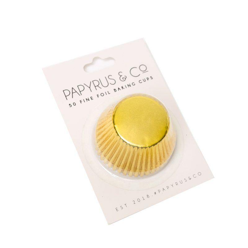 50 Pack Gold Foil Baking Cups - 50mm - The Base Warehouse