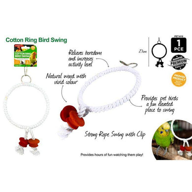 Cotton Ring Bird Swing - 27cm - The Base Warehouse