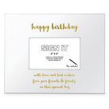 Load image into Gallery viewer, White Happy Birthday Signature Photo Frame with Marker - The Base Warehouse
