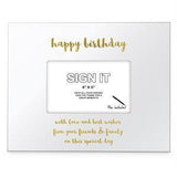 Load image into Gallery viewer, White Happy Birthday Signature Photo Frame with Marker - The Base Warehouse

