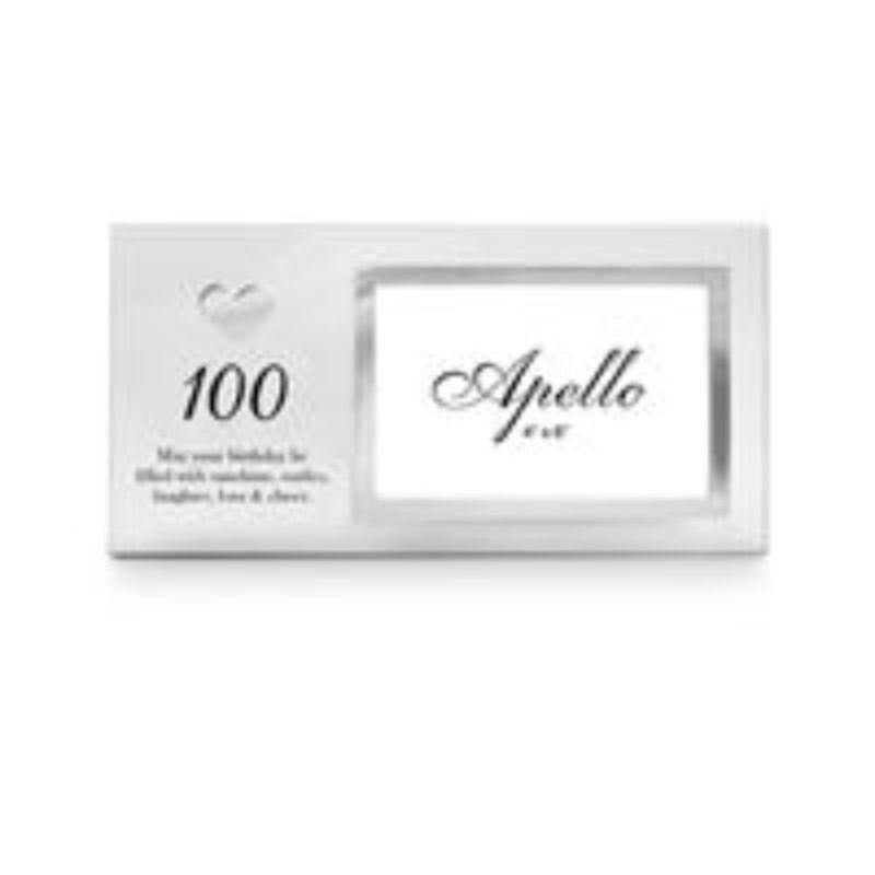 100th Heart Photo Frame with Glass - 29cm x 15cm - The Base Warehouse