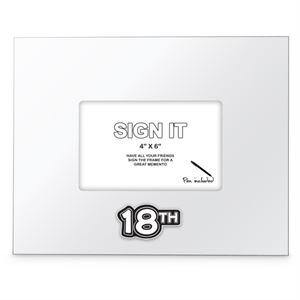 White 18th Signature Photo Frame With White Marker - The Base Warehouse