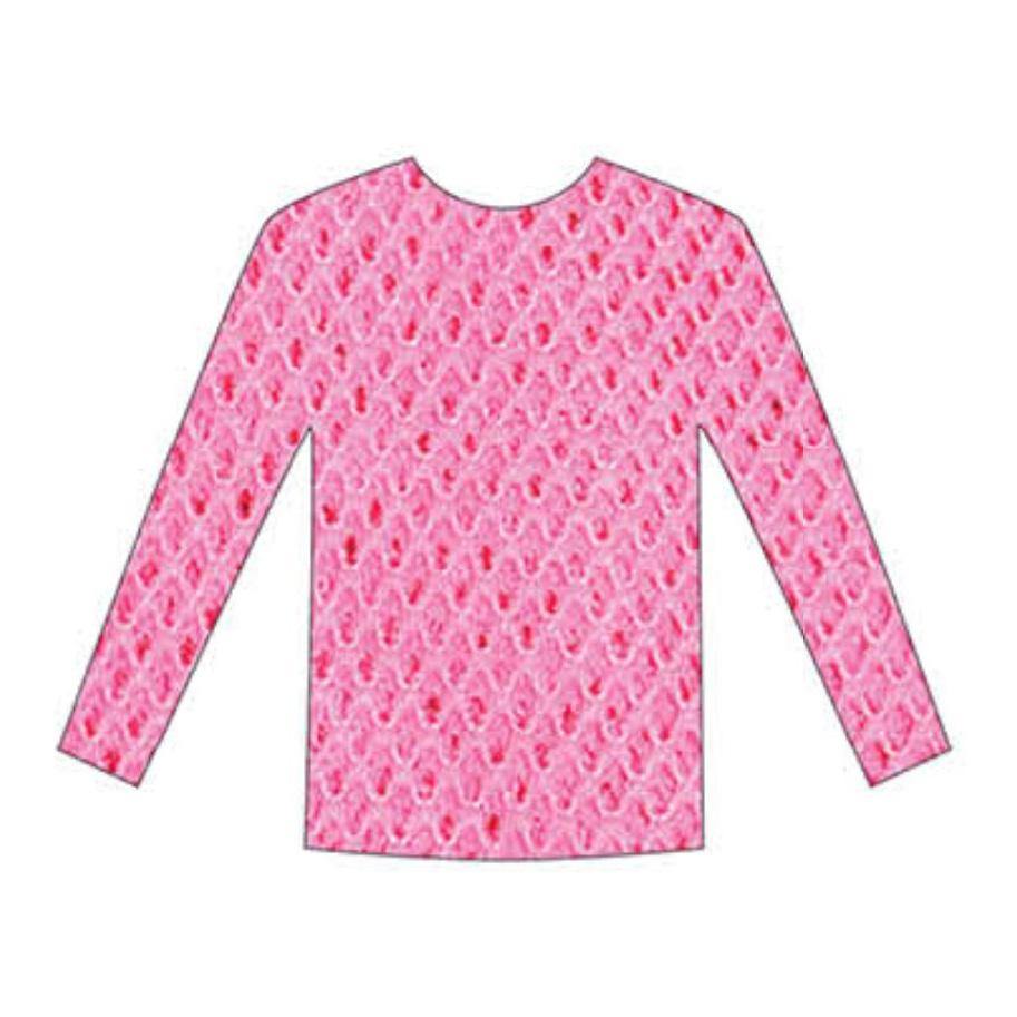 Pink Long Sleeve Fishnet Top - The Base Warehouse