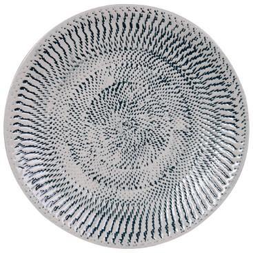 Teal Embossed Ceramic Platter - The Base Warehouse