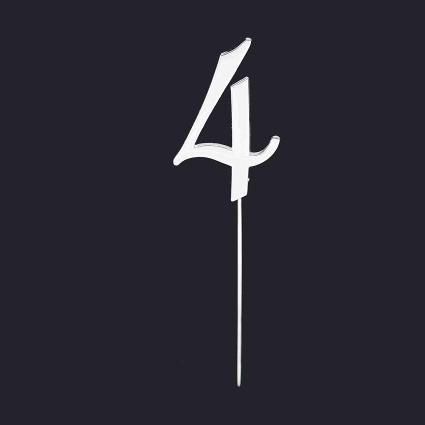 Letter 4 Gold Cake Topper - 7cm - The Base Warehouse