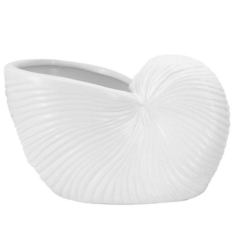 White Seashell Planter - 22cm x 12cm x 14cm