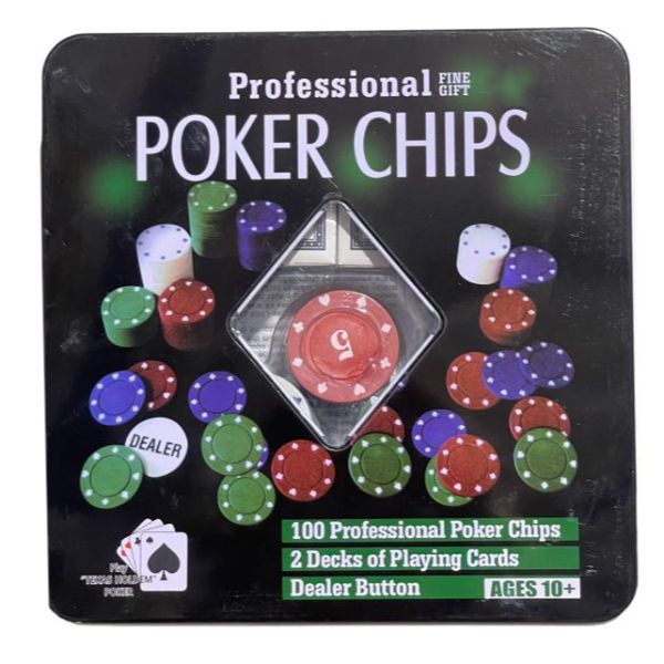 Poker Chips in Iron Box