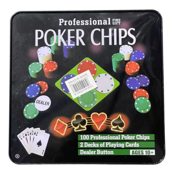 Poker Chips in Iron Box
