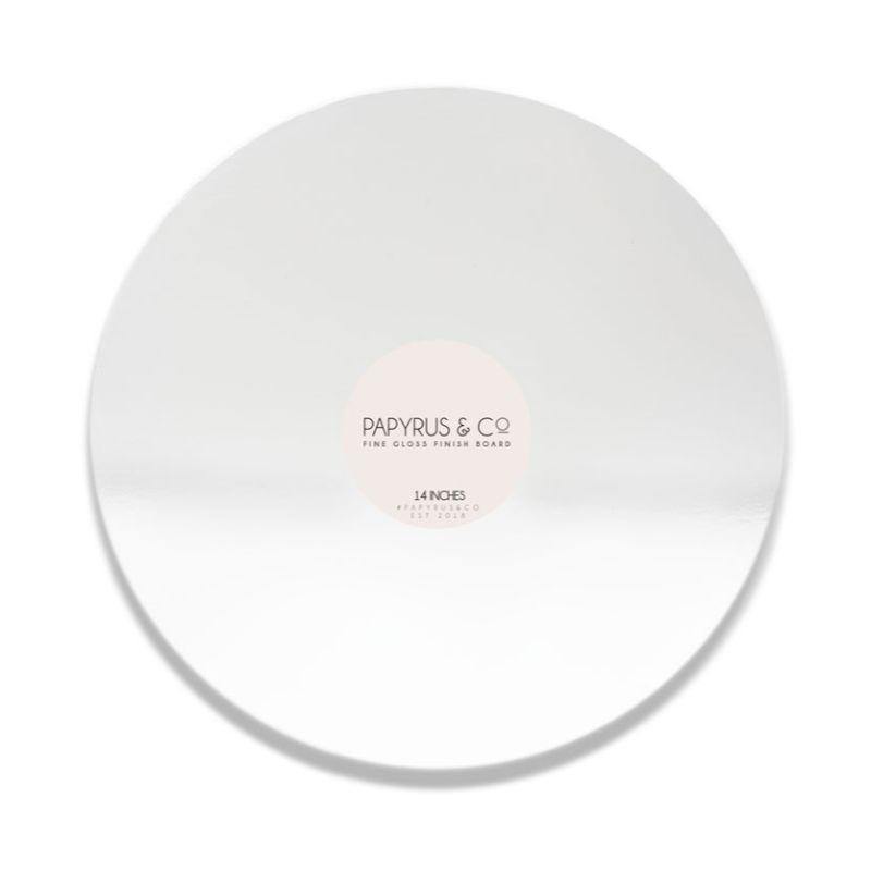 Gloss White Masonite Round Cake Board - 35.5cm - The Base Warehouse