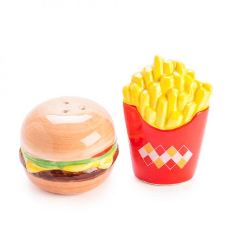 Burger and Fries Salt and Pepper Set - 6.8cm - The Base Warehouse
