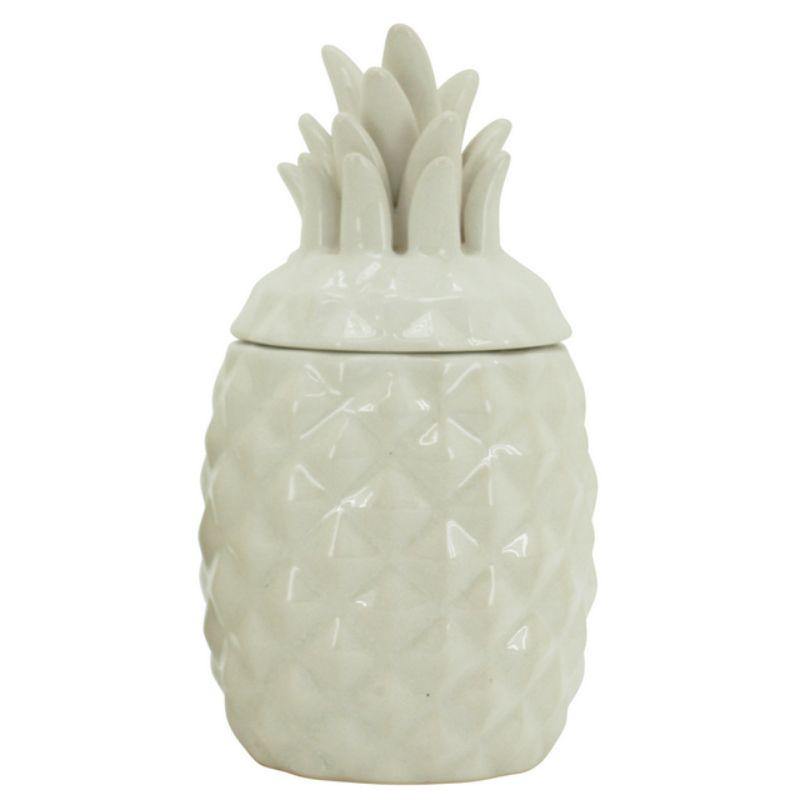 White Pineapple Jar - 11cm x 21cm - The Base Warehouse