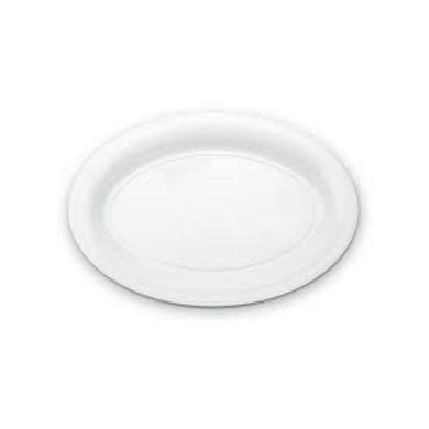 3 Pack White Recyclable Oval Trays - 25cm x 39.5cm - The Base Warehouse
