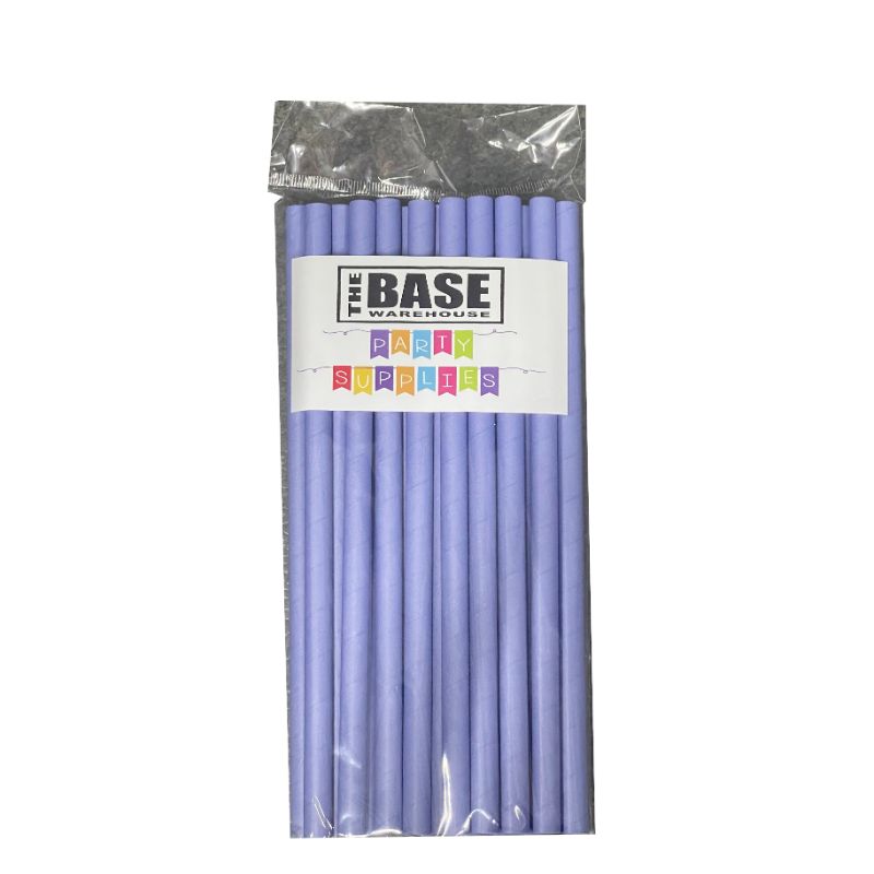 25 Pack Purple Paper Straws - 23cm