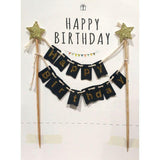 Load image into Gallery viewer, Happy Birthday Banner Cake Topper - 18cm Pole Length - The Base Warehouse
