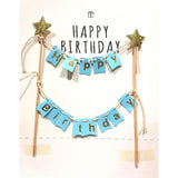 Load image into Gallery viewer, Happy Birthday Banner Cake Topper - 18cm Pole Length - The Base Warehouse
