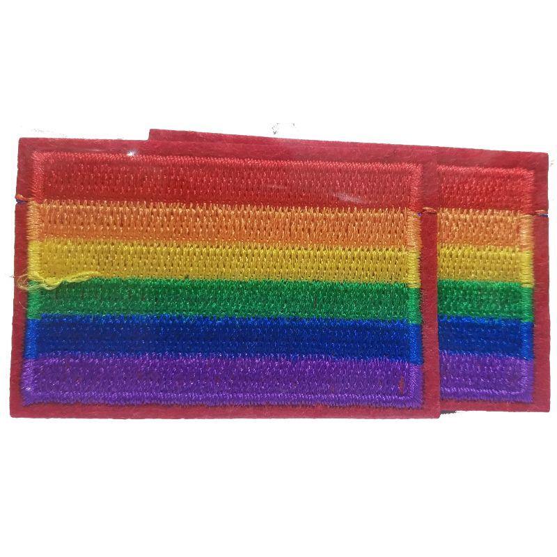2 Pack Mardi Gras Flag Embroidery - 3cm x 5cm - The Base Warehouse