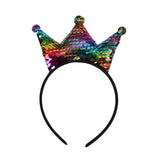 Load image into Gallery viewer, Rainbow Sequin Crown Headband - The Base Warehouse
