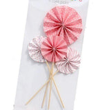 Load image into Gallery viewer, 4 Pack Paper Fan Cake Picks - The Base Warehouse
