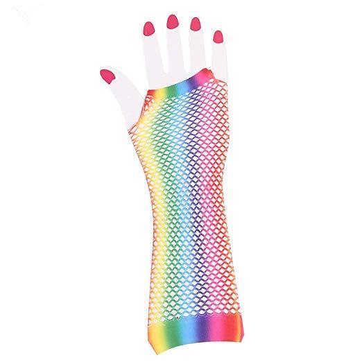 Rainbow Fishnet Glove - The Base Warehouse
