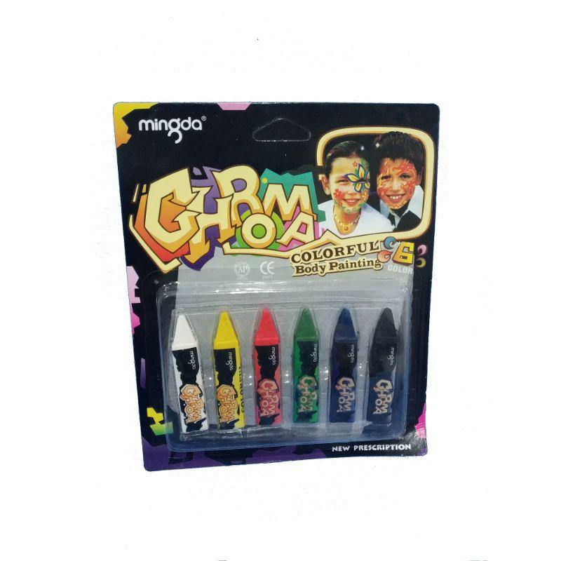 6 Colour Face Paint Crayon - The Base Warehouse