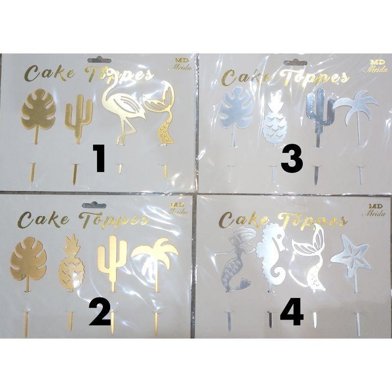 4 Pack Acrylic Cake Topper - 13cm - The Base Warehouse