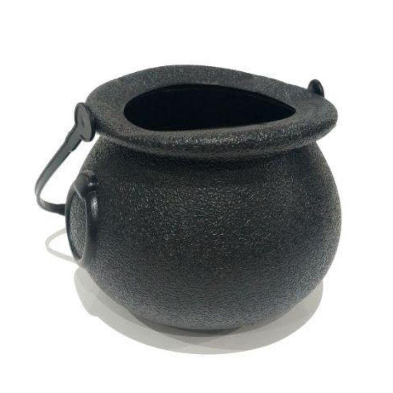 Black Plastic Cauldron Bucket - 15cm
