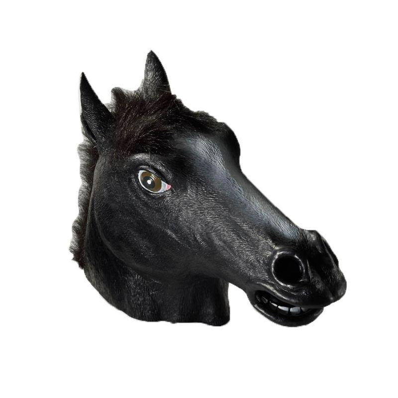 Adults Black Rubber Horse Mask - The Base Warehouse