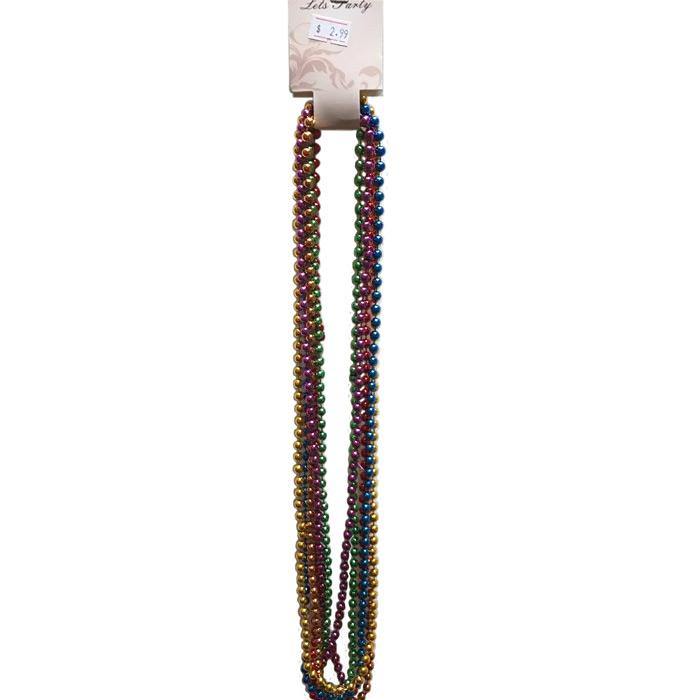 6 Pack Mardi Gras Party Beads - The Base Warehouse