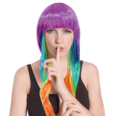 Rainbow Long Hair Wig - The Base Warehouse