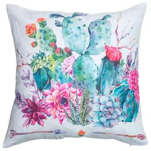 Cactus & Mixed Plants Digital Print Cushion with Prefilled Insert - 45cm - The Base Warehouse