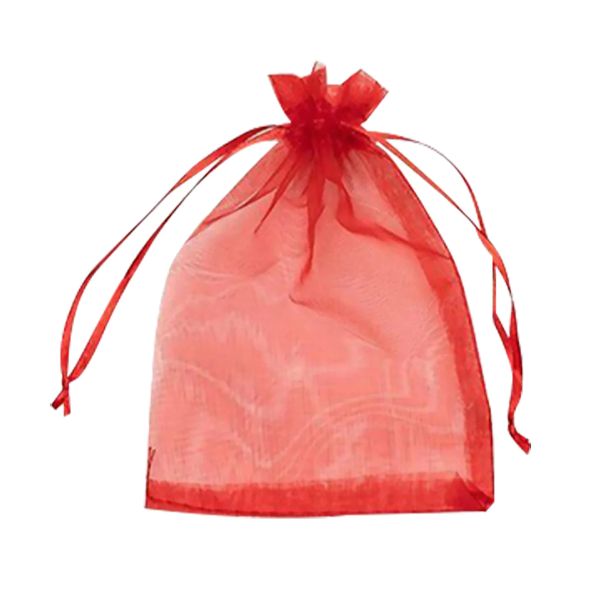 10 Pack Red Organza Bag - 13cm x 18cm