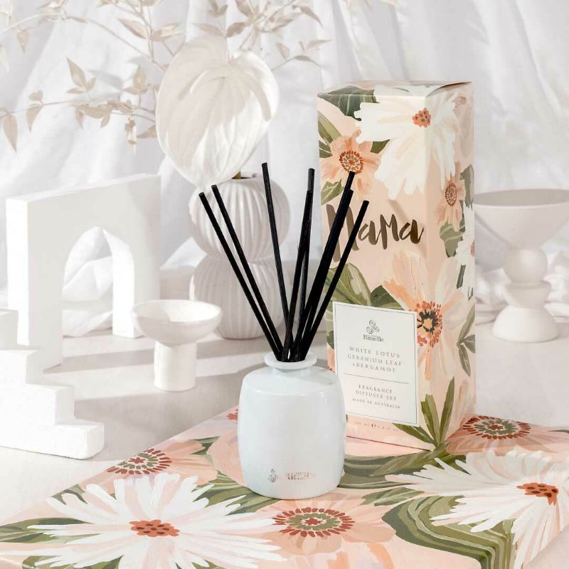 Mama White Lotus, Geranium Leaf & Bergamot Fragrance Diffuser Set - 200ml