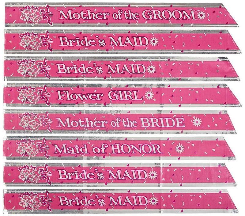 8 Pack Bridal Party Sash Set - The Base Warehouse