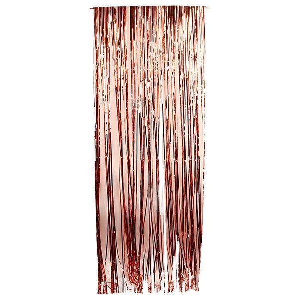 Rose Gold Iridescent Tinsel Curtain - The Base Warehouse