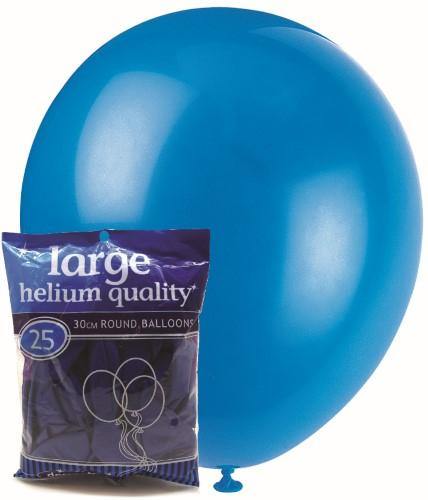 25 Pack Royal Blue Latex Balloons - 30cm - The Base Warehouse