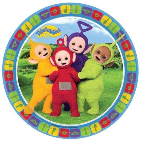 8 Pack Teletubbies Round Dinner Plates - The Base Warehouse